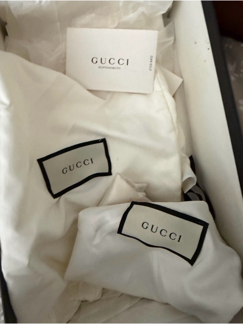 Gucci Size 37 Brown Leather Web Tassel Loafers New in Box - Picture 7 of 7